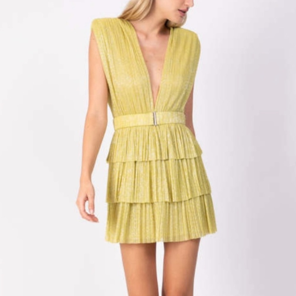 Sabina Musayev V-neck pleated mini dress